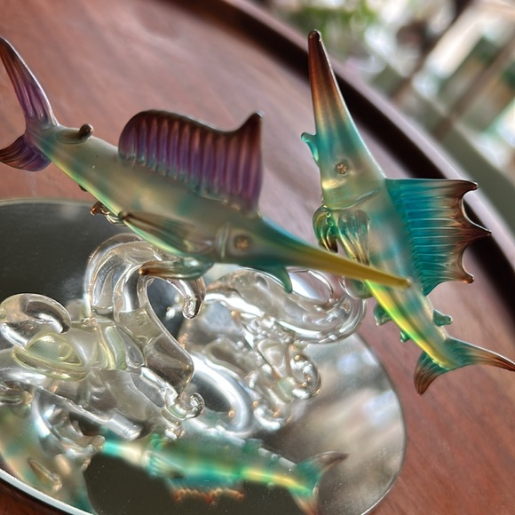 Murano-Style Art Glass Specifically Murano Sommerso Swordfish or Marlin Vintage - Picture 6 of 11